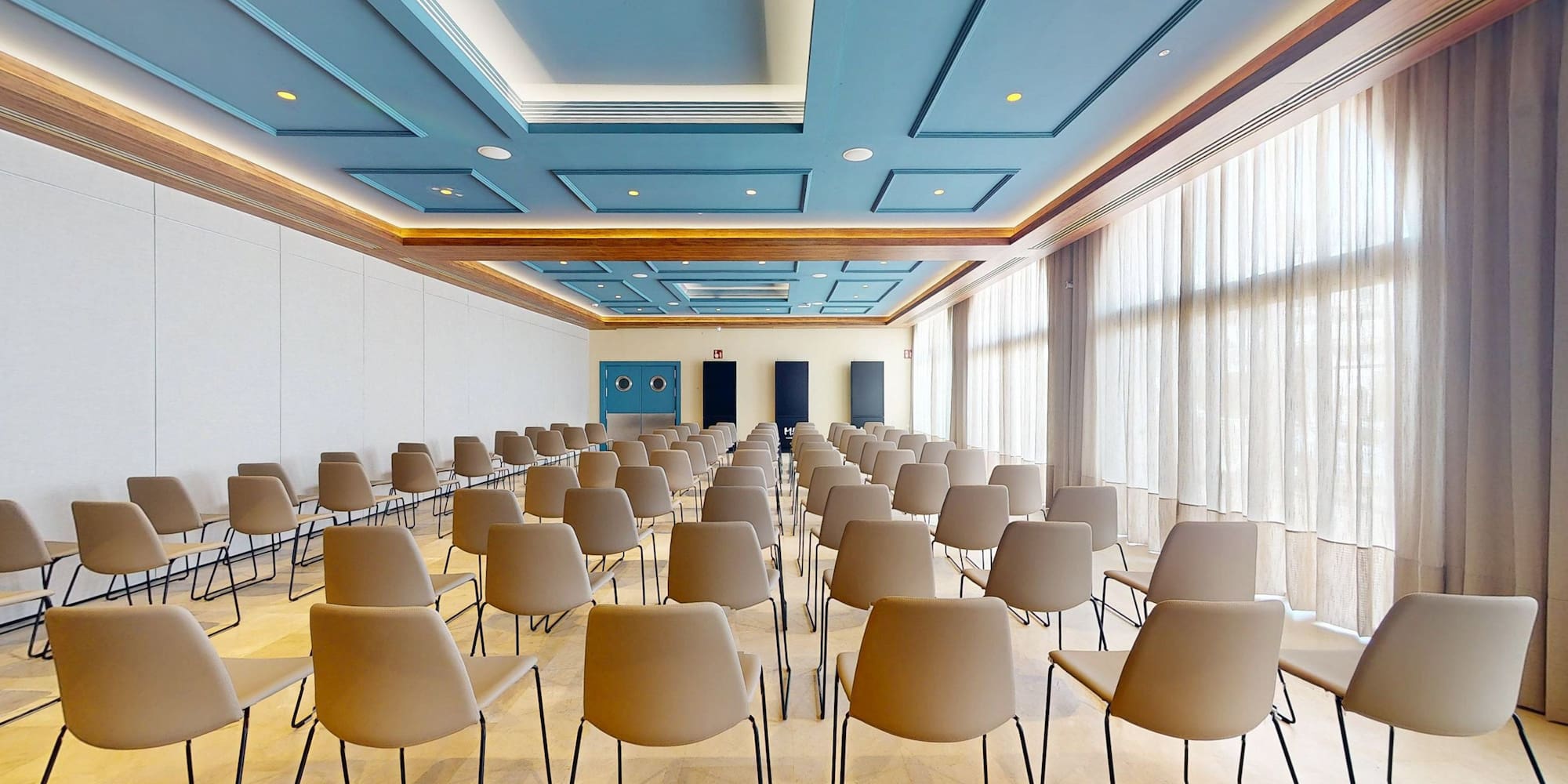 a room with many chairs