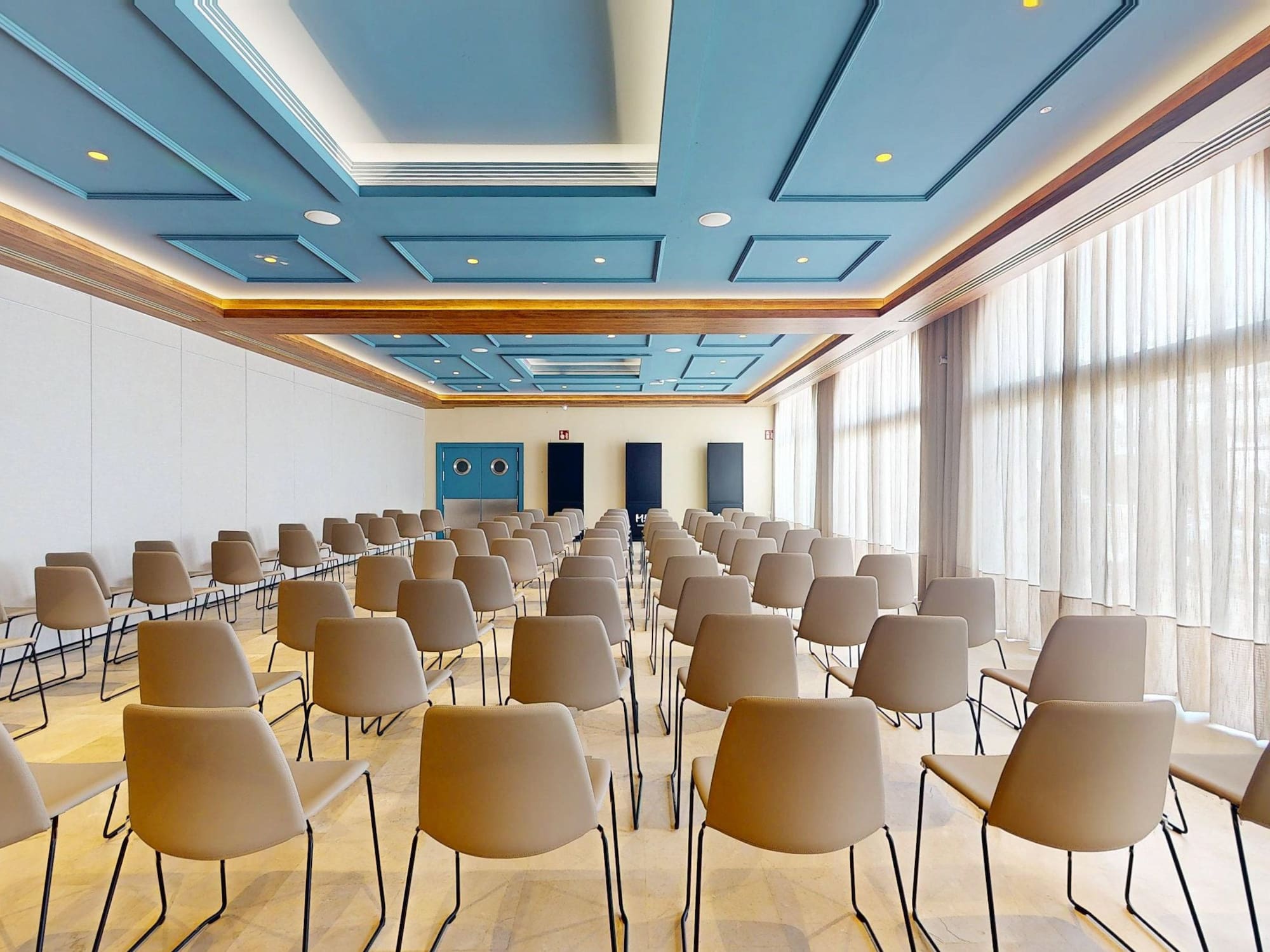 a room with many chairs