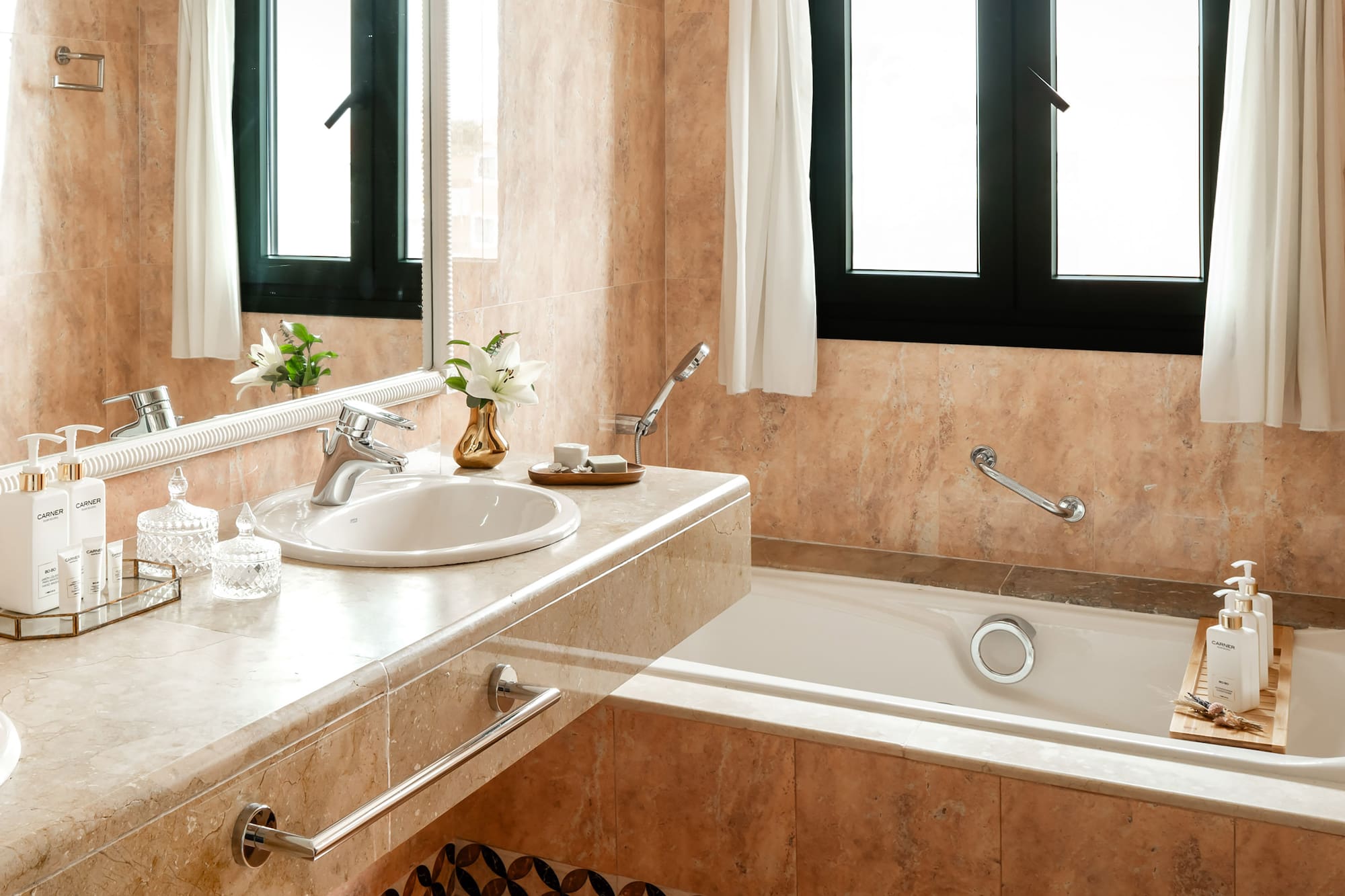 a bathroom with a sink and bathtub