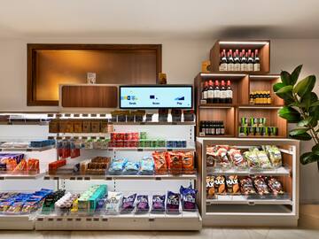 a store with shelves of food and drinks