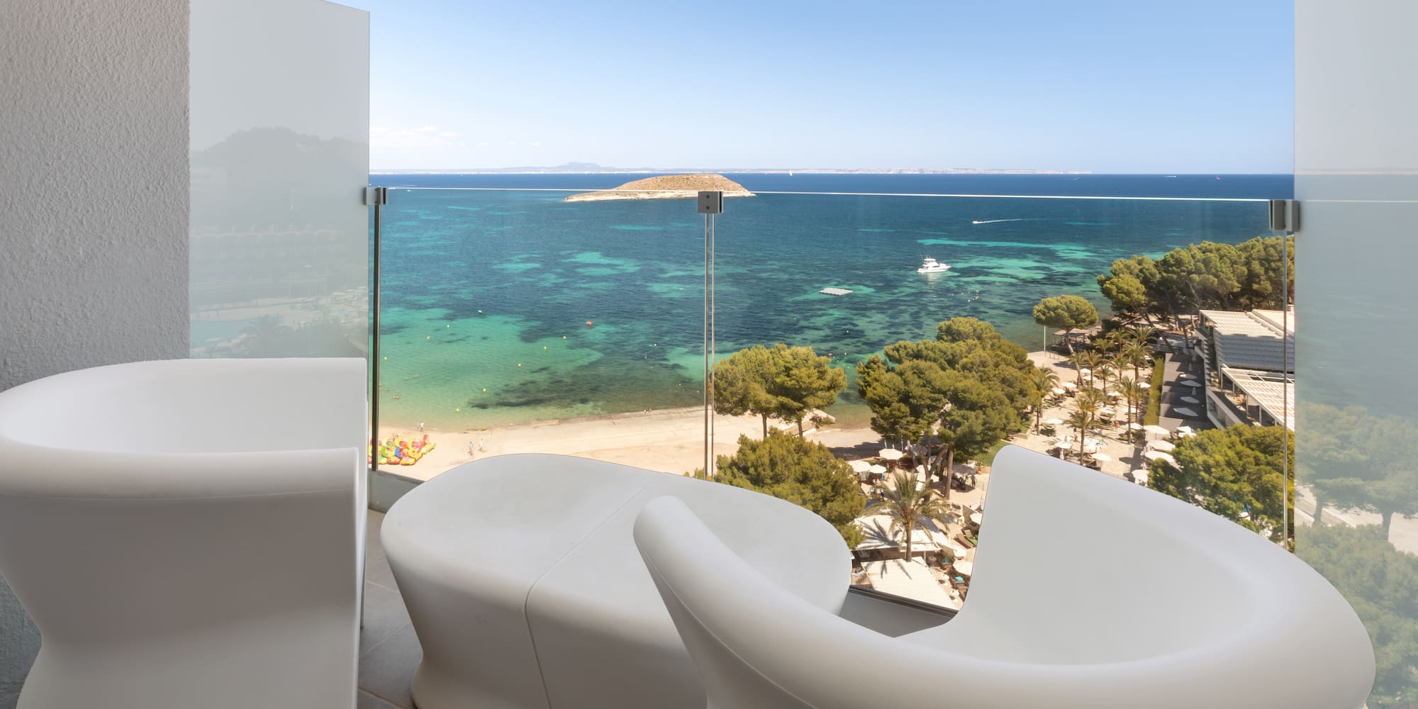 a view of the ocean from a balcony