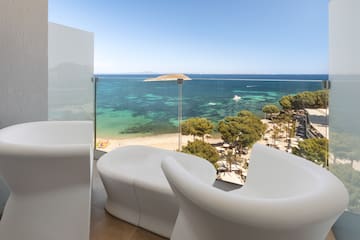 a view of the ocean from a balcony