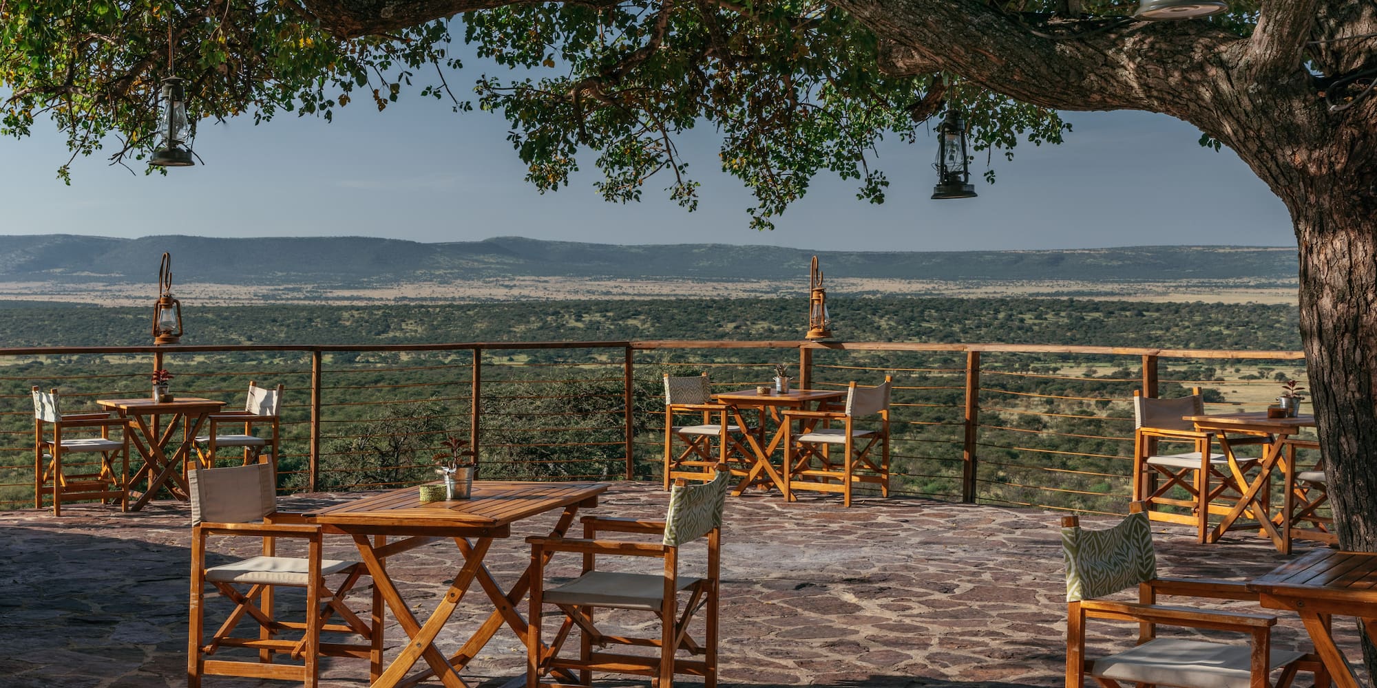 a table and chairs on a patio