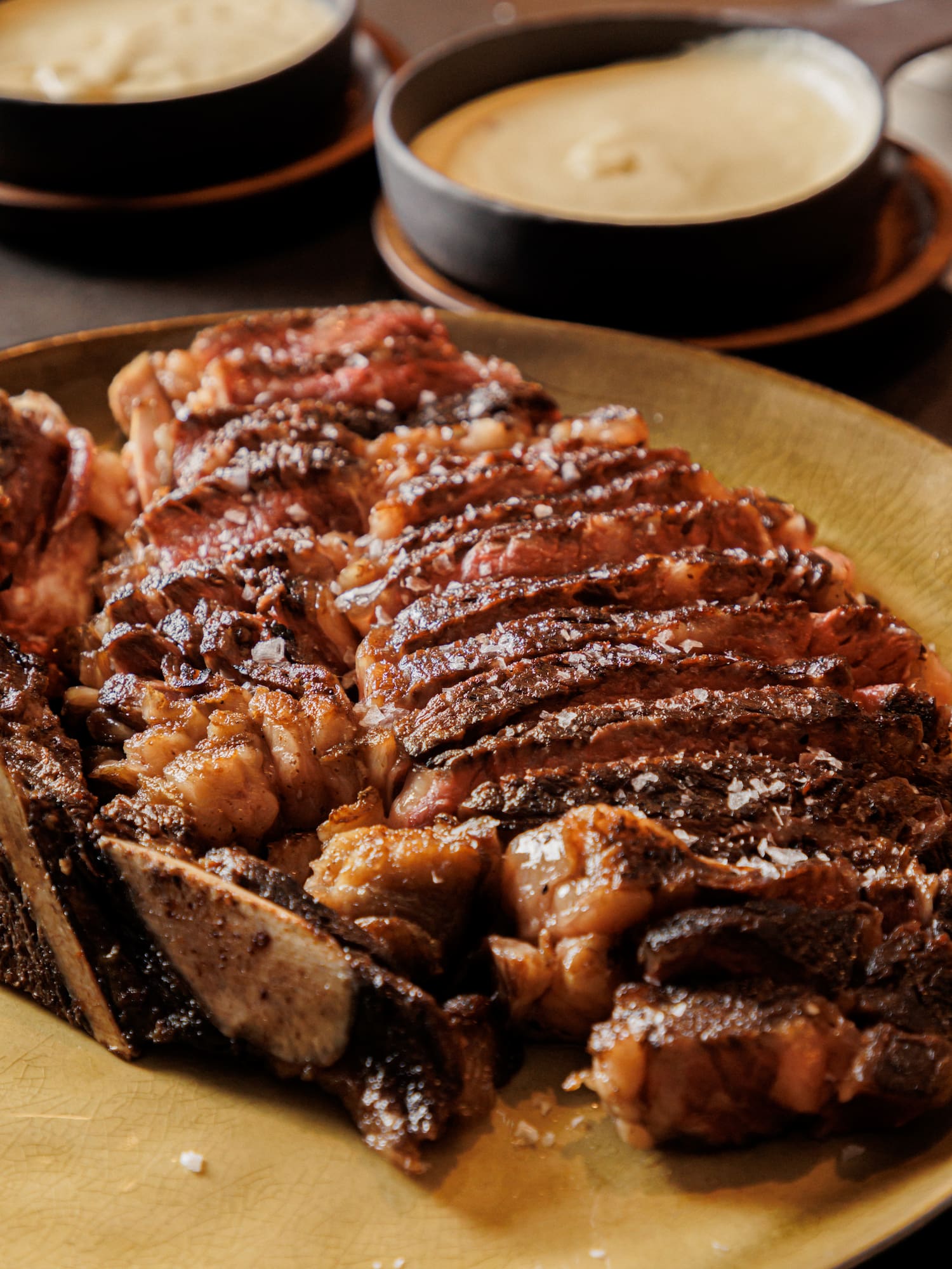 a plate of meat on a table