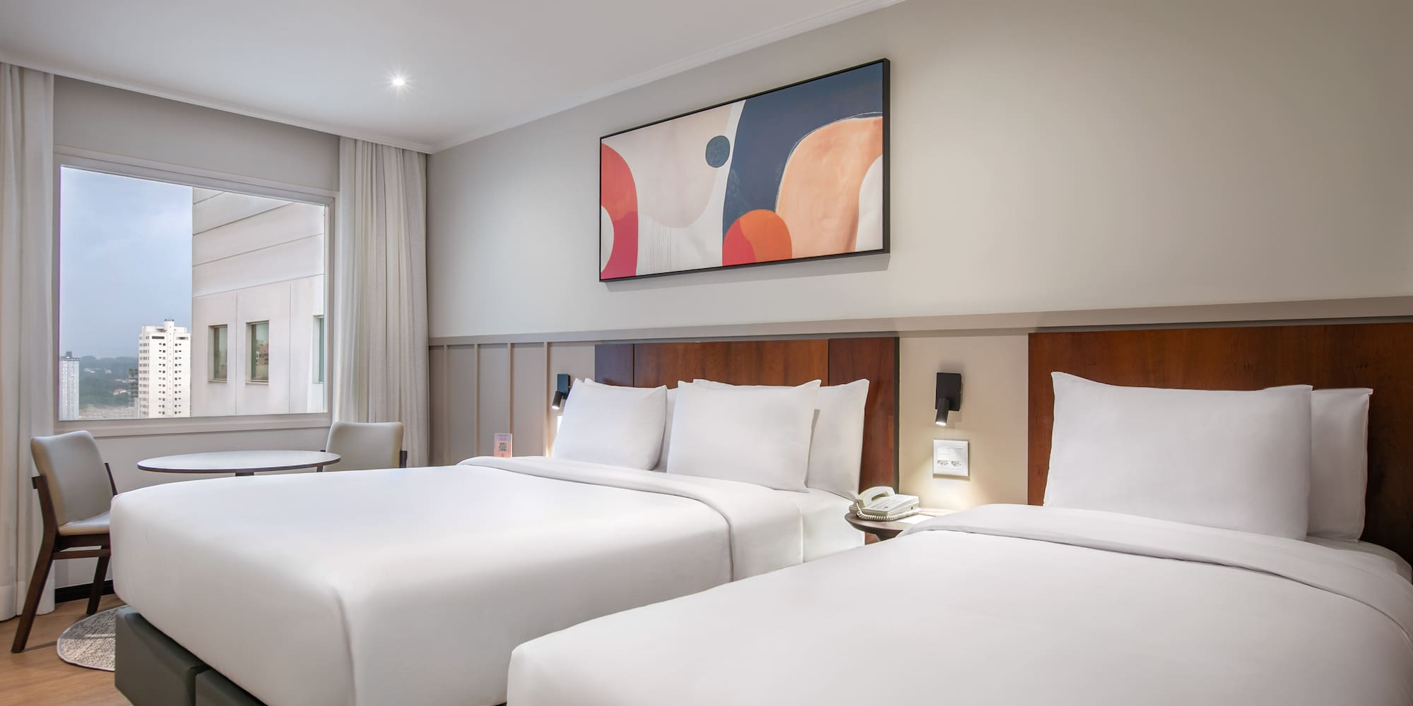 a room with two beds