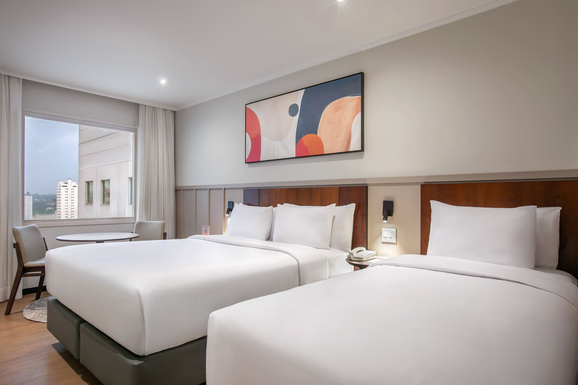 a room with two beds