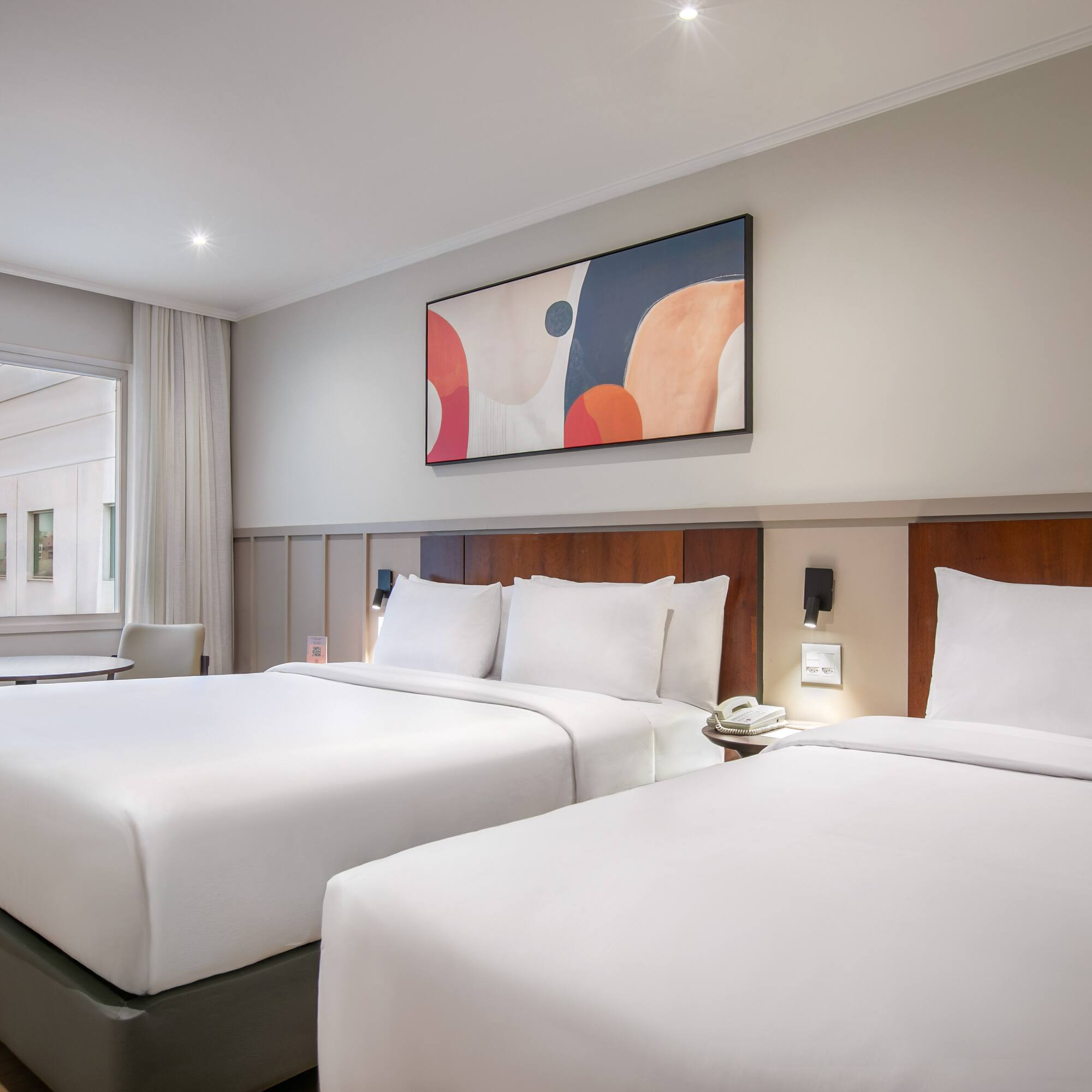 a room with two beds