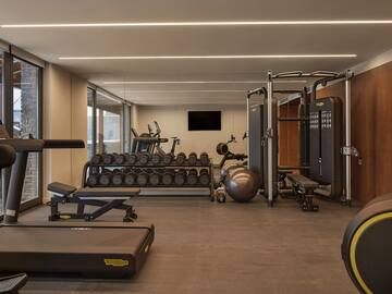 a gym with exercise equipment