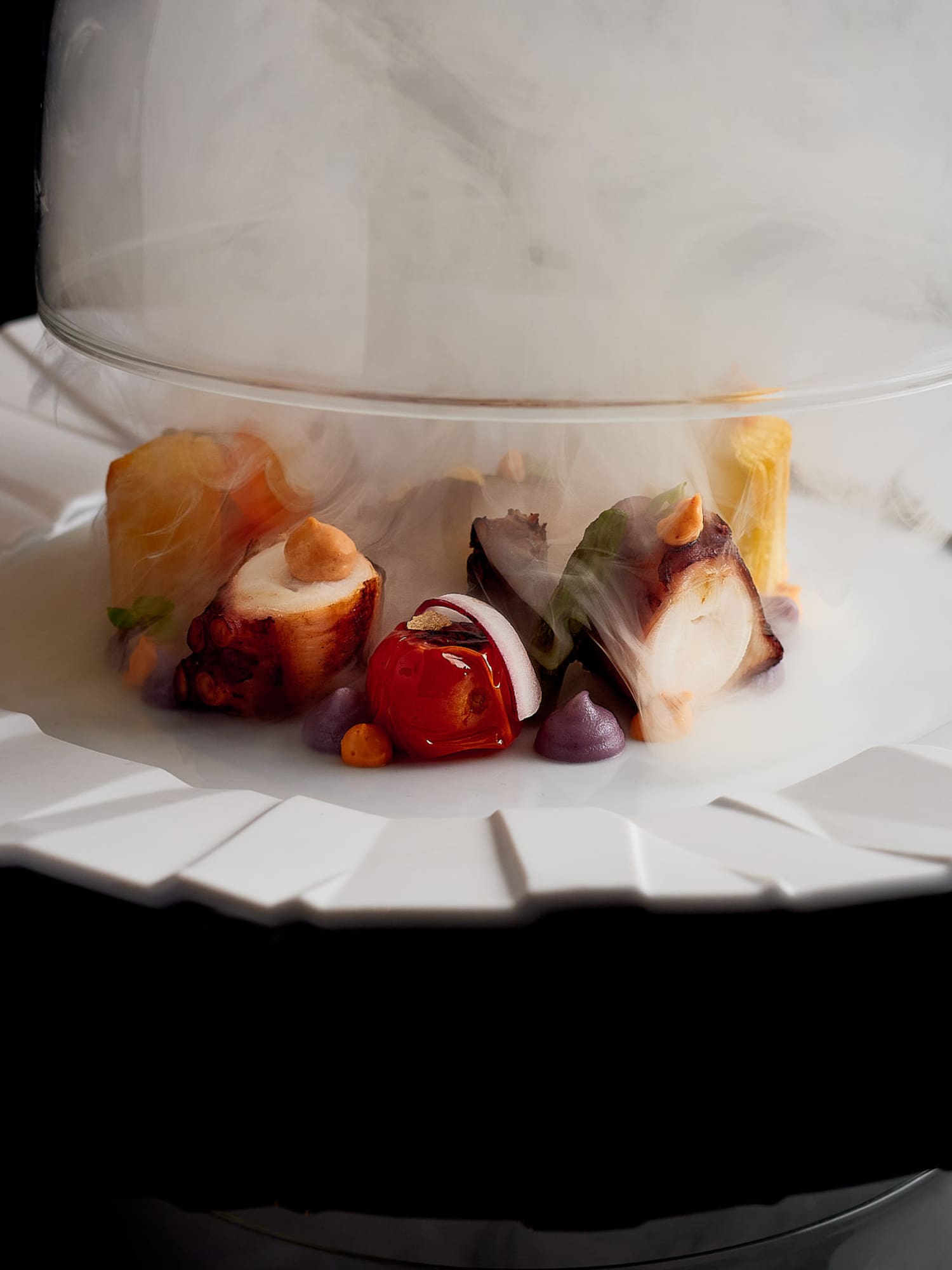 a plate with food on it