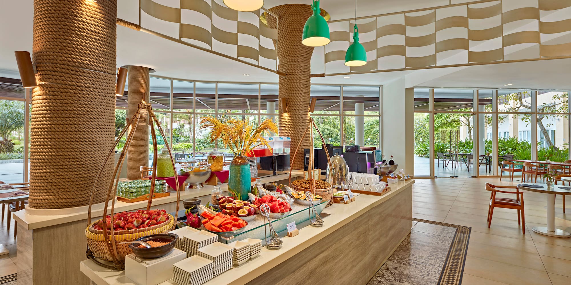a food buffet in a hotel