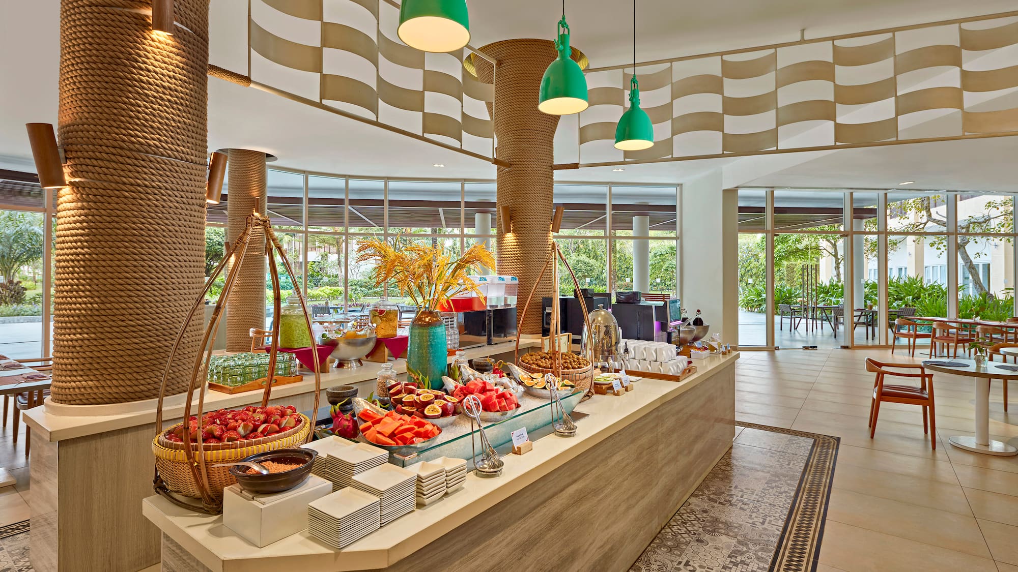 a food buffet in a hotel