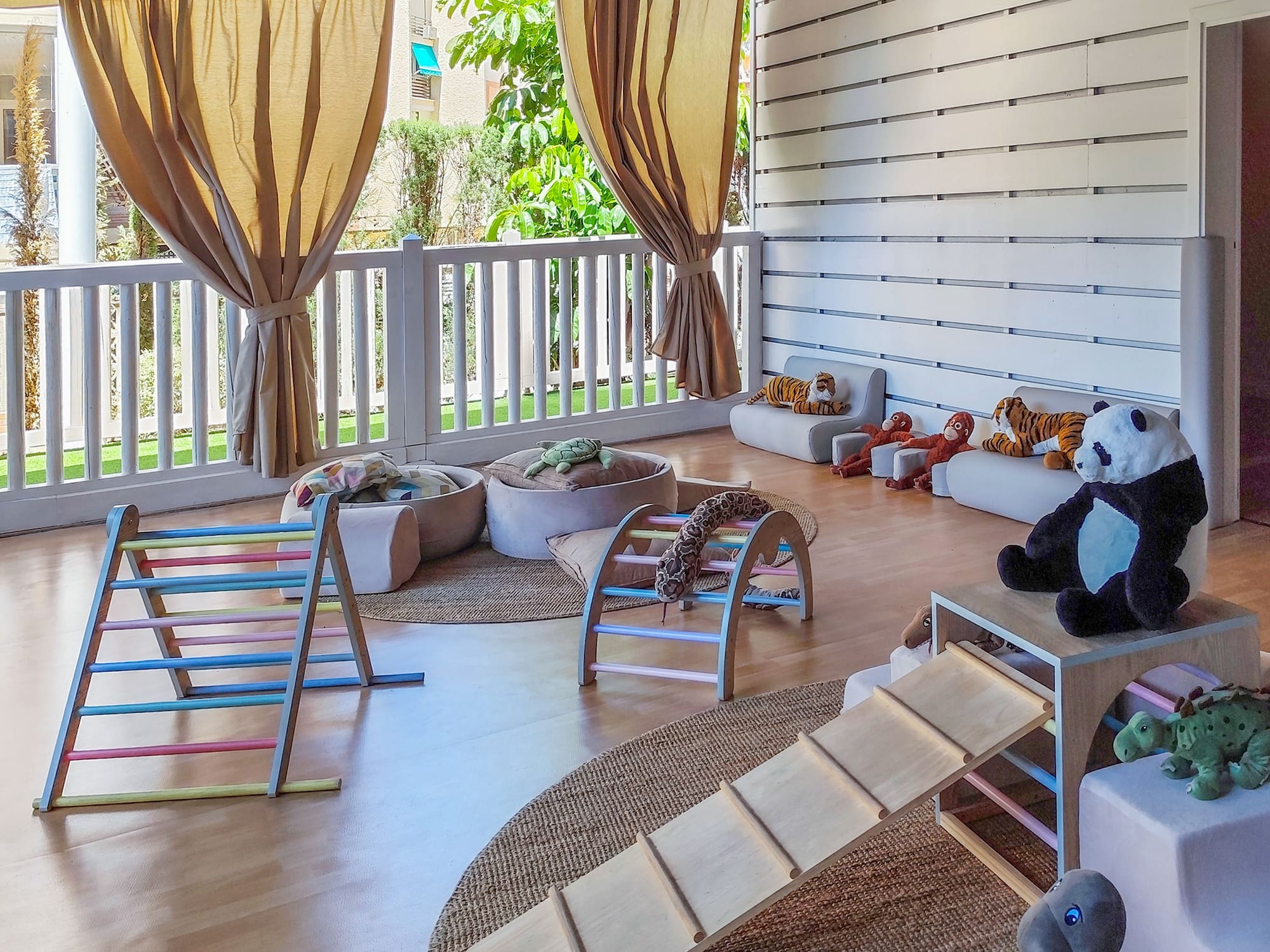 a room with a dog toy and toys