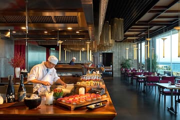 a chef cooking in a restaurant