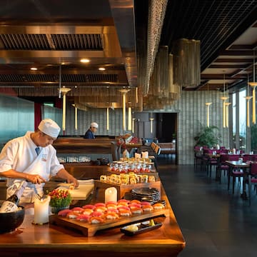 a chef cooking in a restaurant