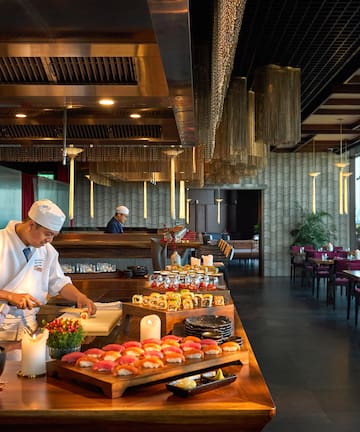 a chef cooking in a restaurant