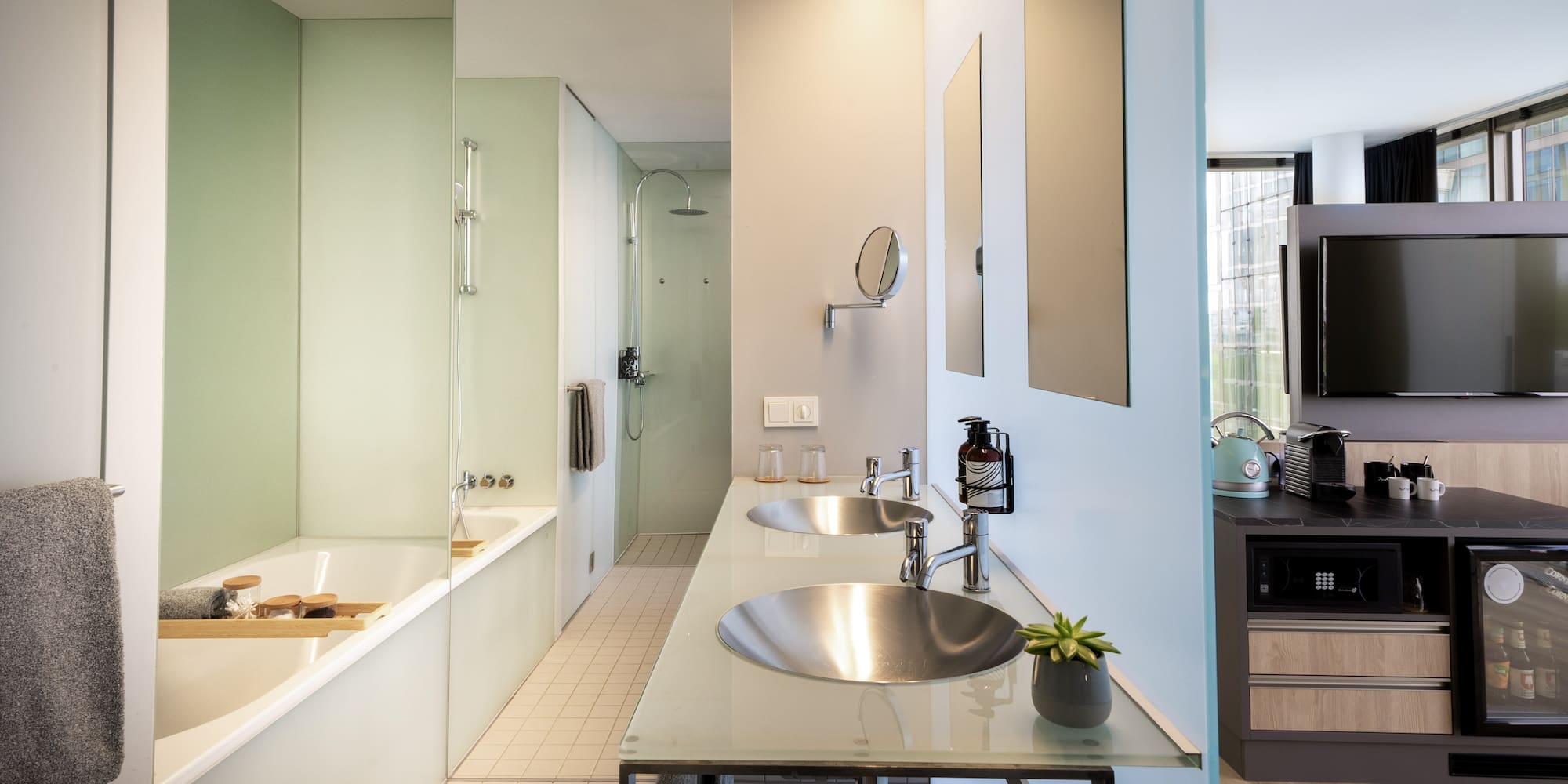 a bathroom with a sink and bathtub