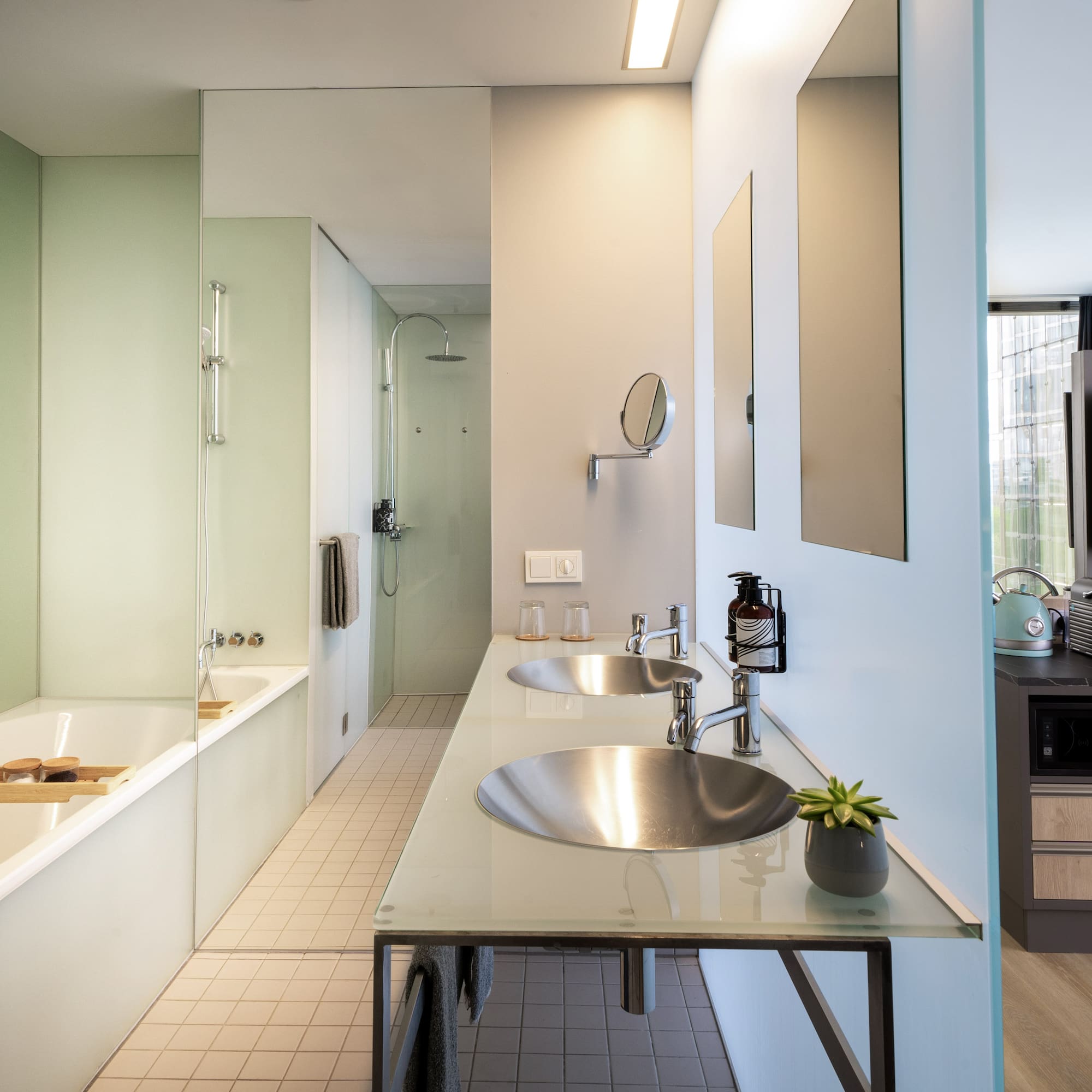 a bathroom with a sink and bathtub