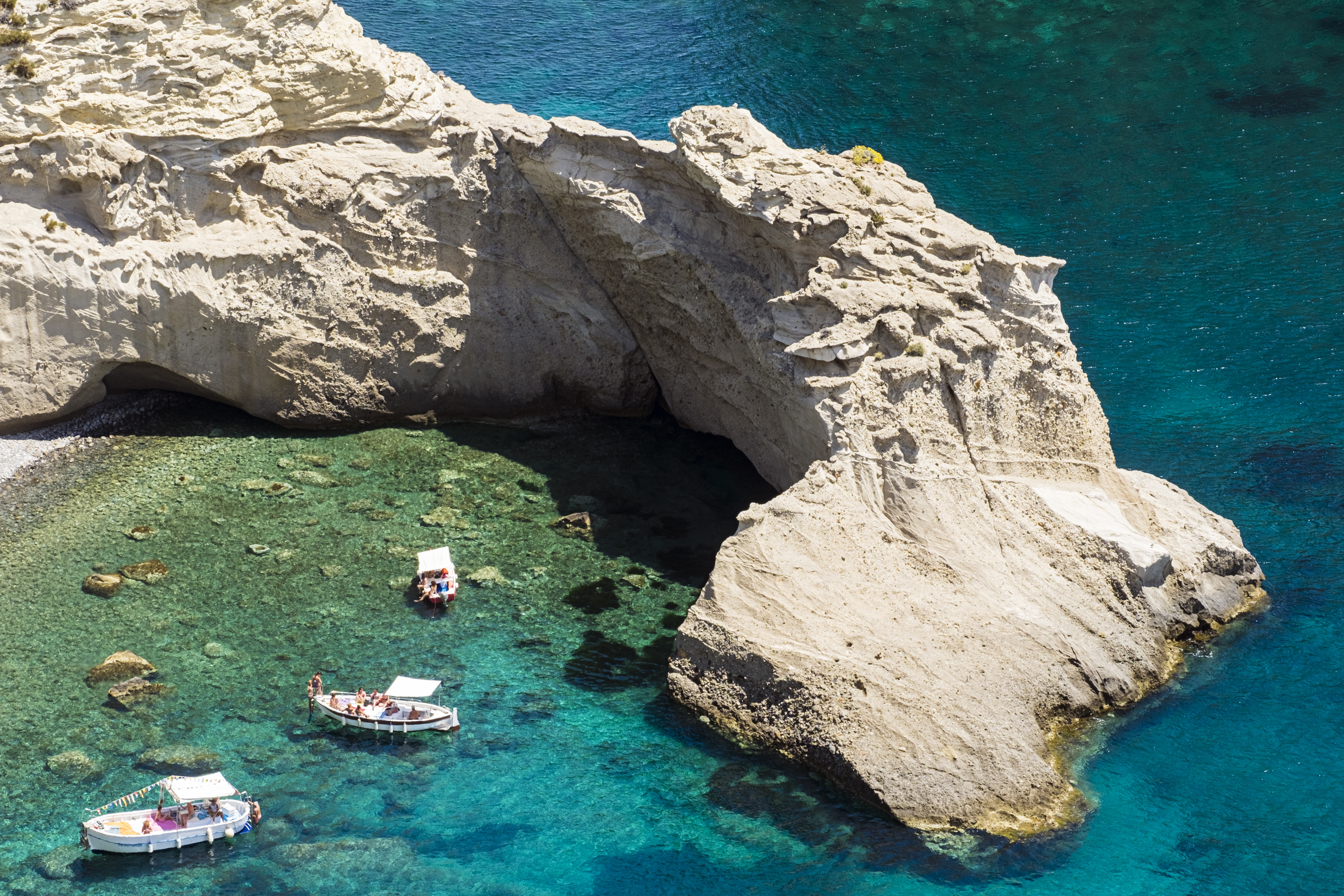 a group of boats in the water