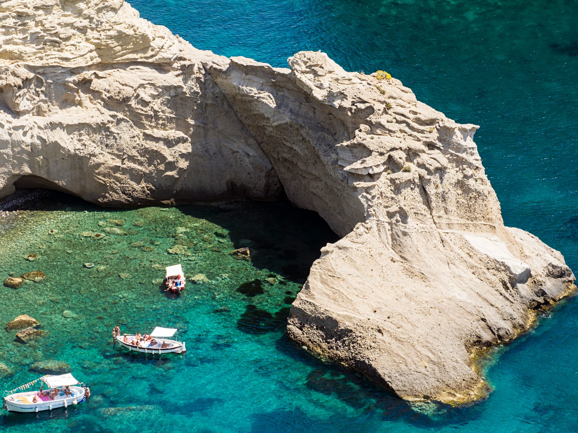 a group of boats in the water