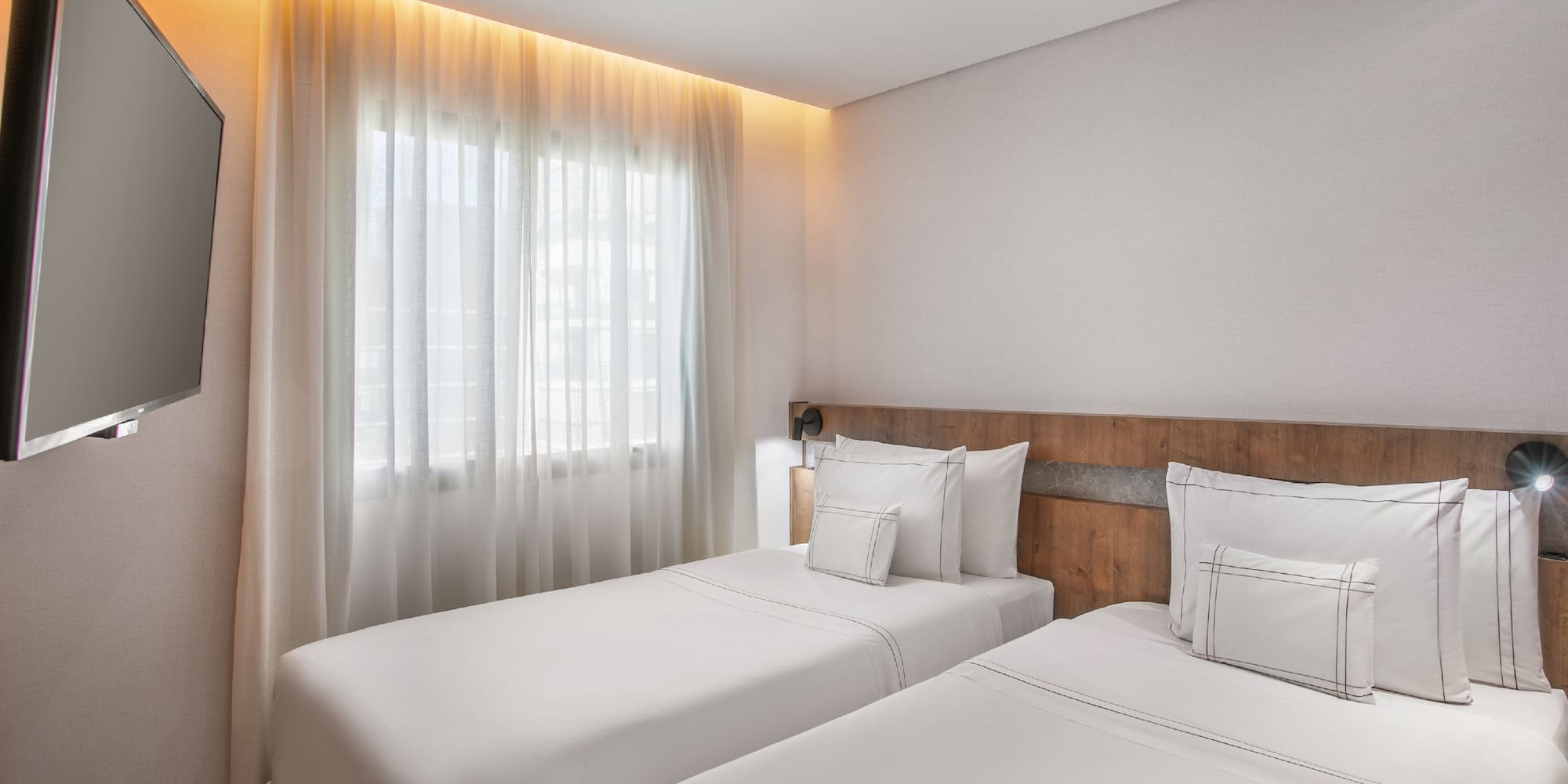 a room with two beds