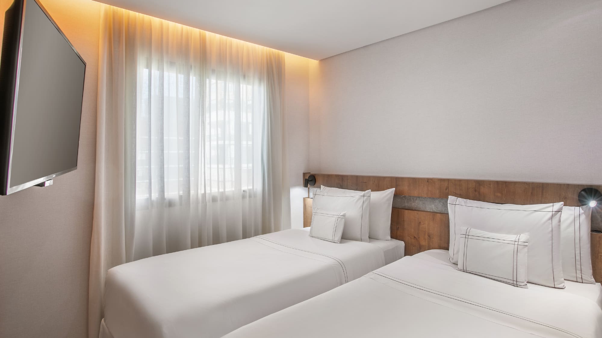 a room with two beds