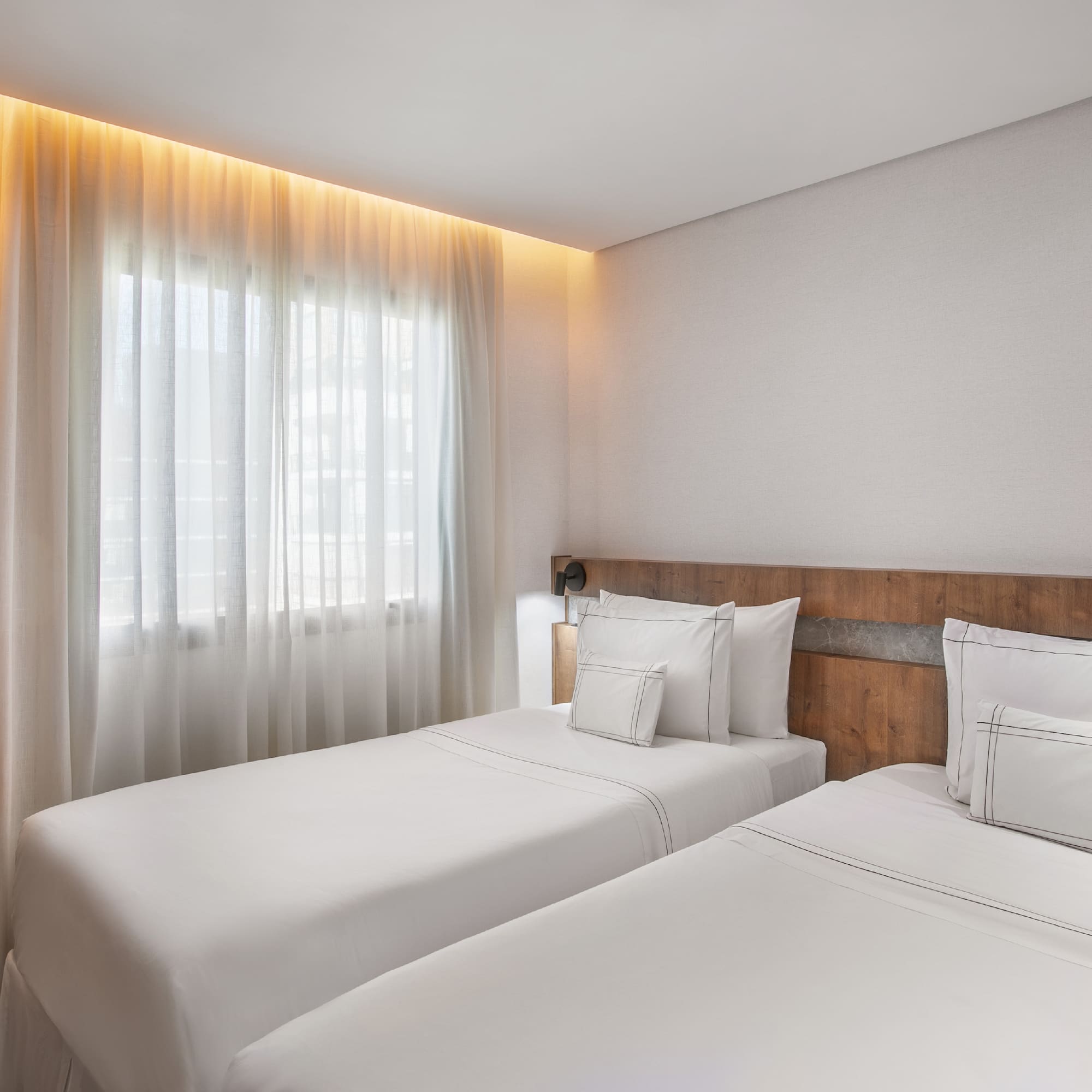 a room with two beds