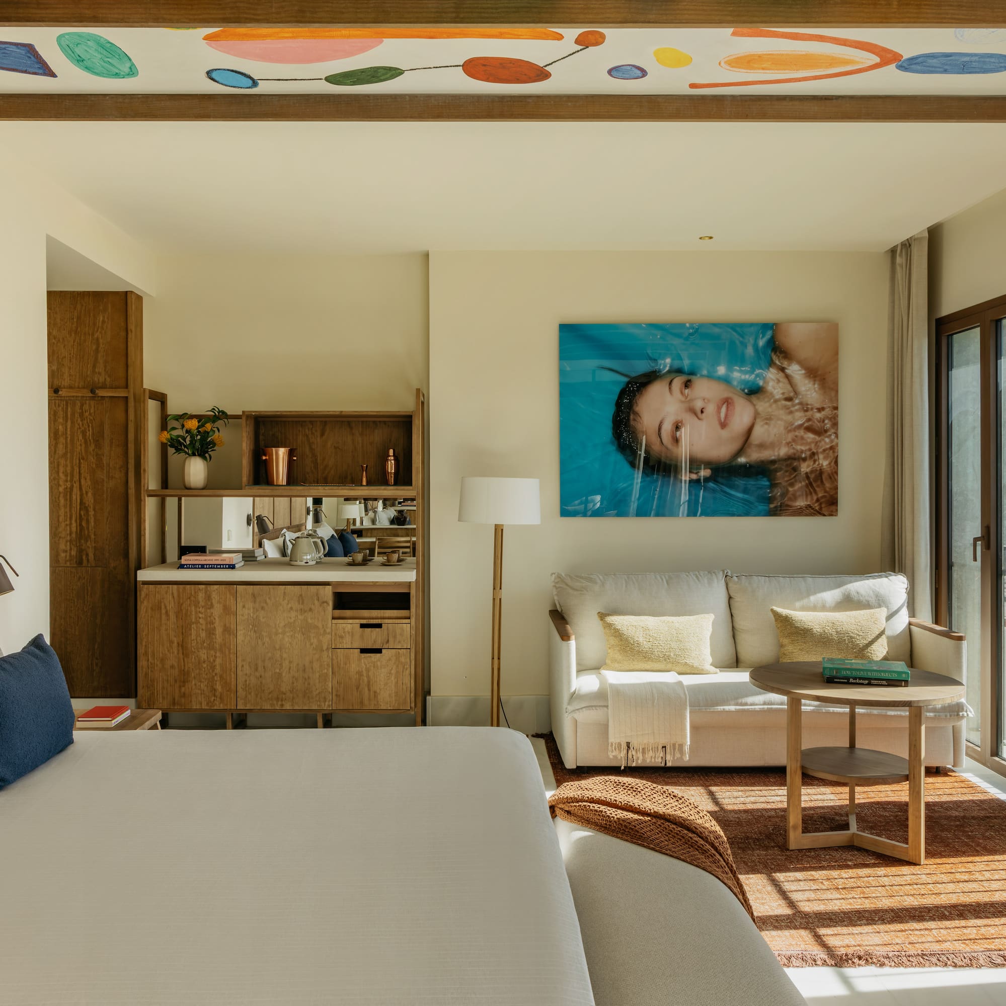 a room with a bed and a couch