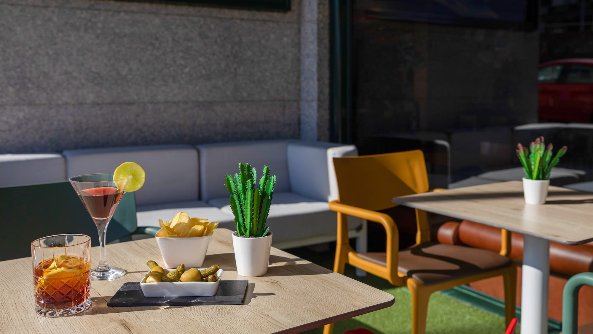 a table with food on it