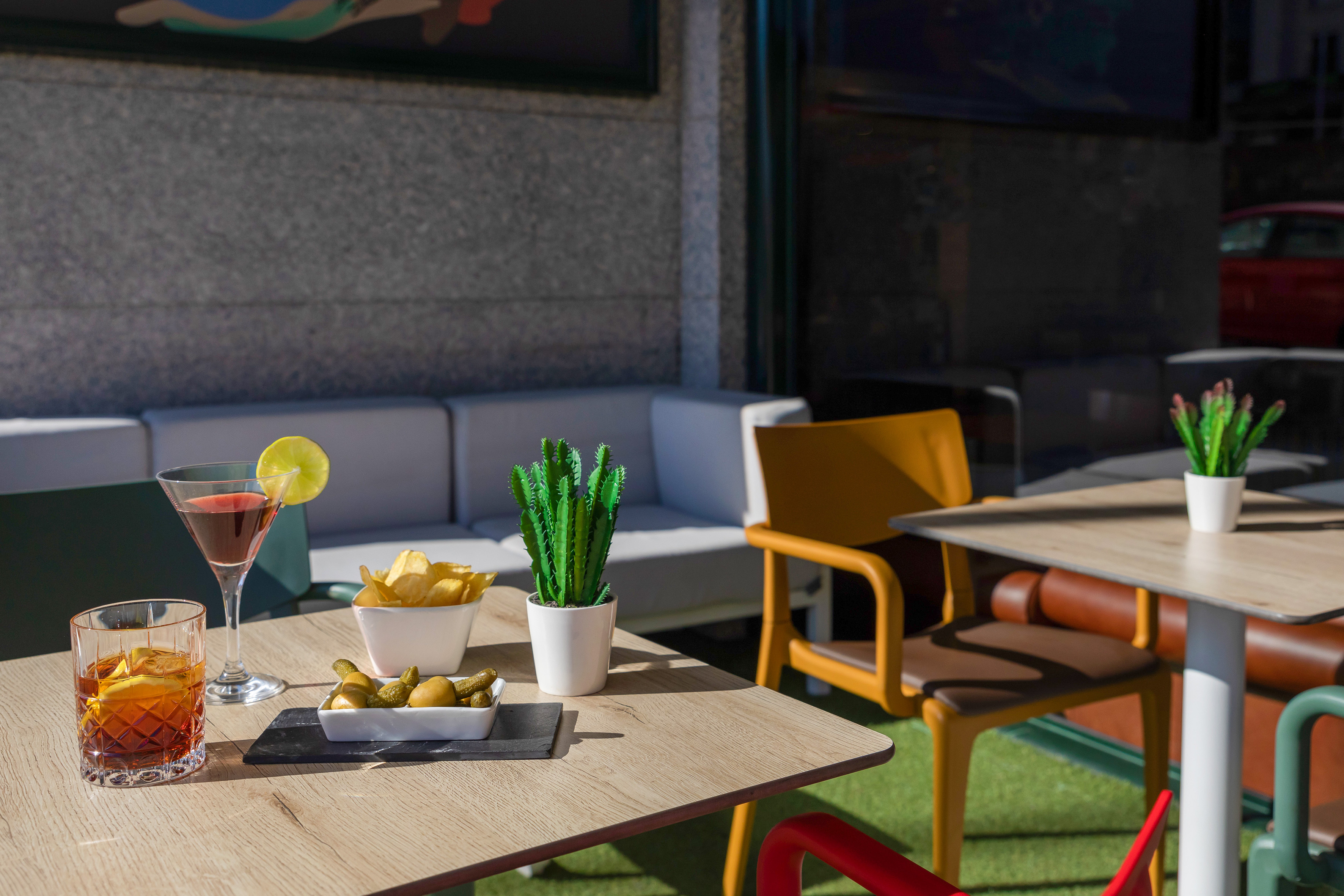 a table with food on it