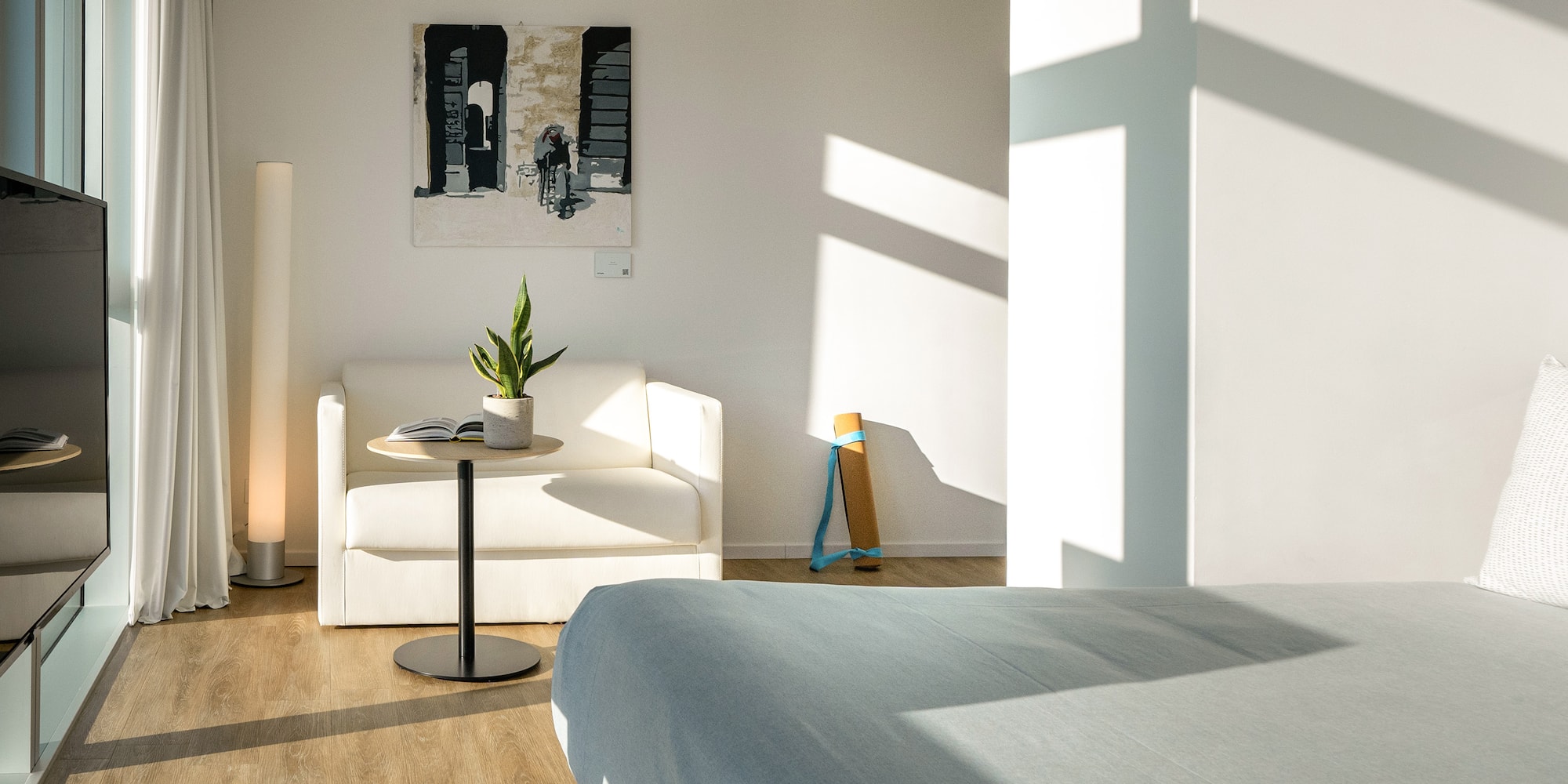 a room with a bed and a couch