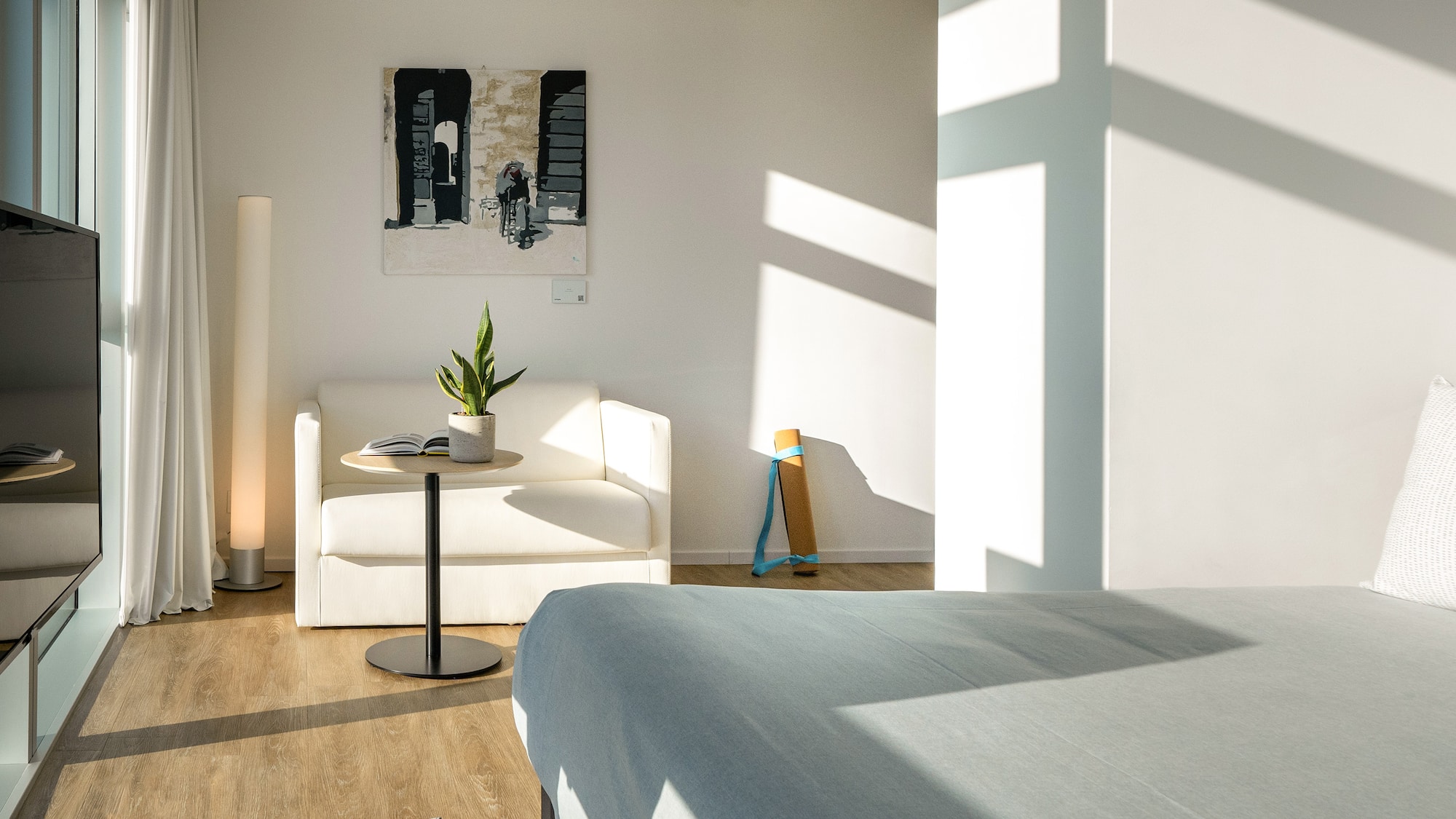 a room with a bed and a couch