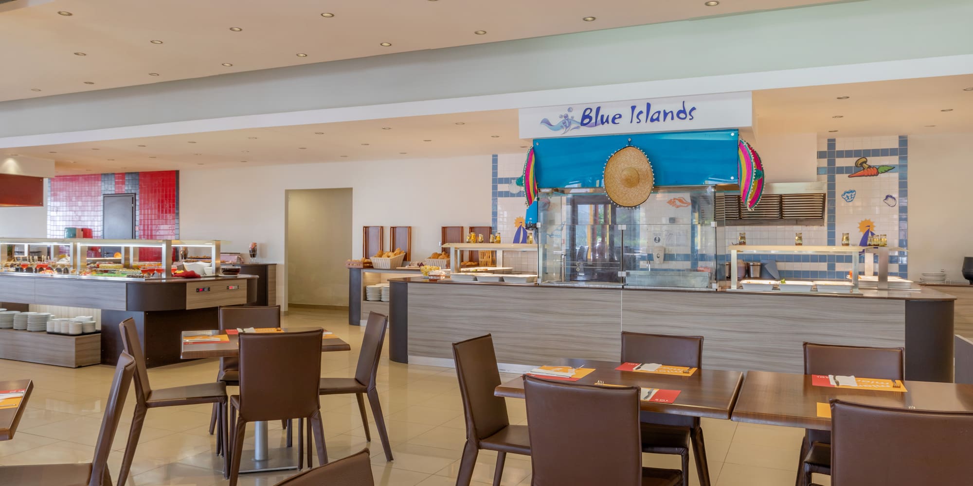 a restaurant with tables and chairs