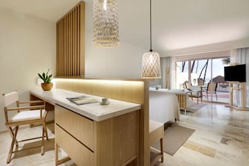 a light fixture in a room