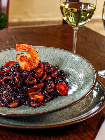 a plate of food on a table