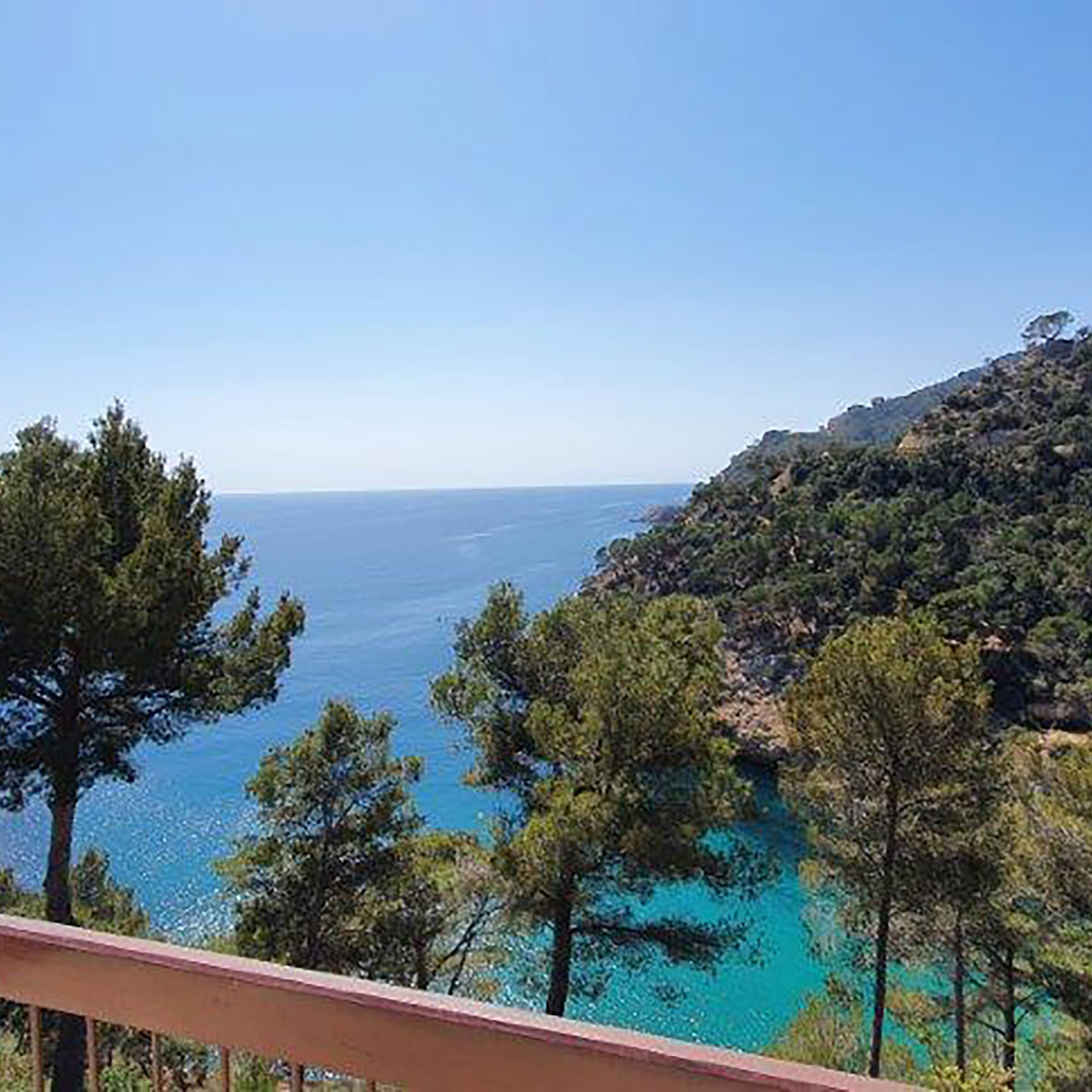 a view of a body of water from a balcony