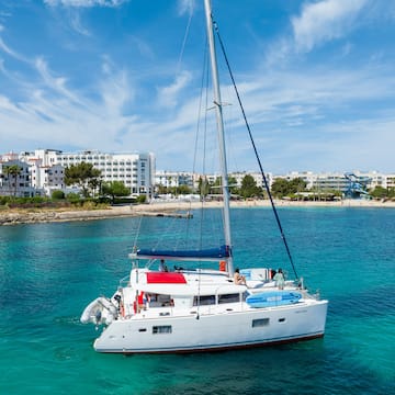 a white boat in the water