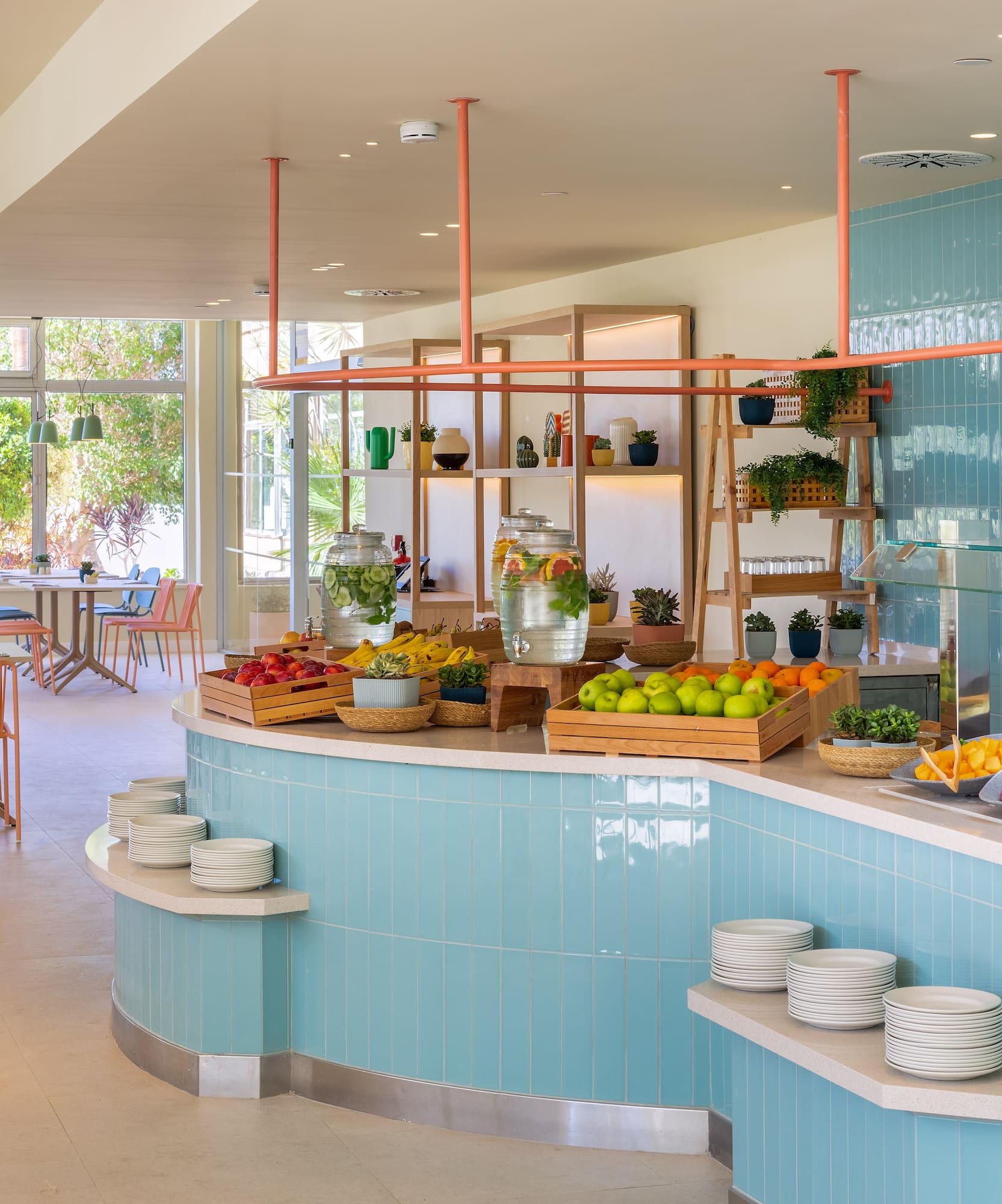 a food buffet in a restaurant