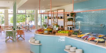 a food buffet in a restaurant