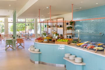 a food buffet in a restaurant