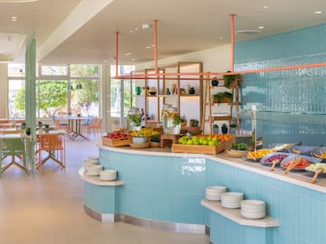 a food buffet in a restaurant