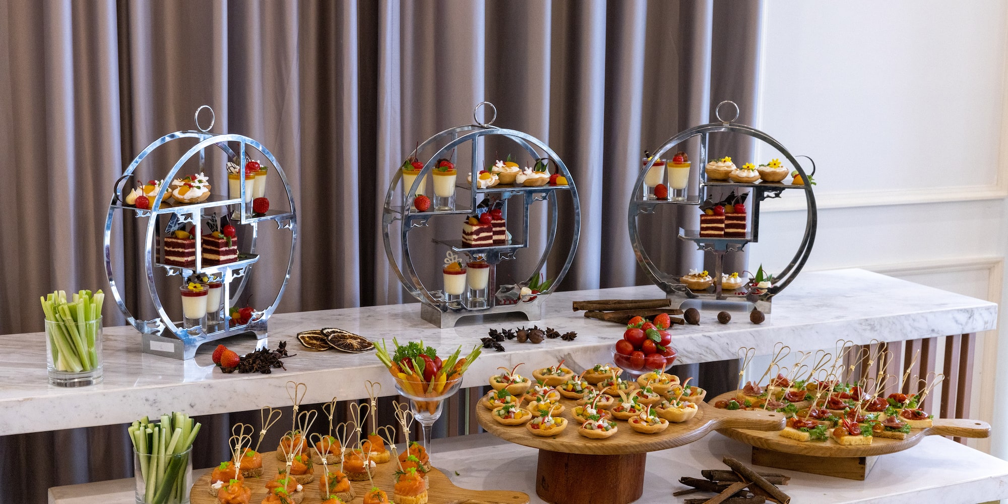 a table with food on it