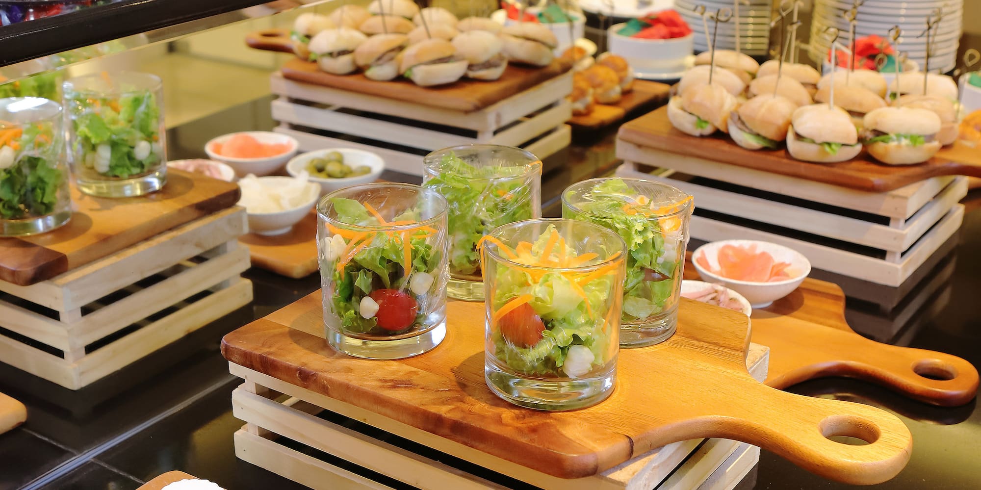 a table with food on it