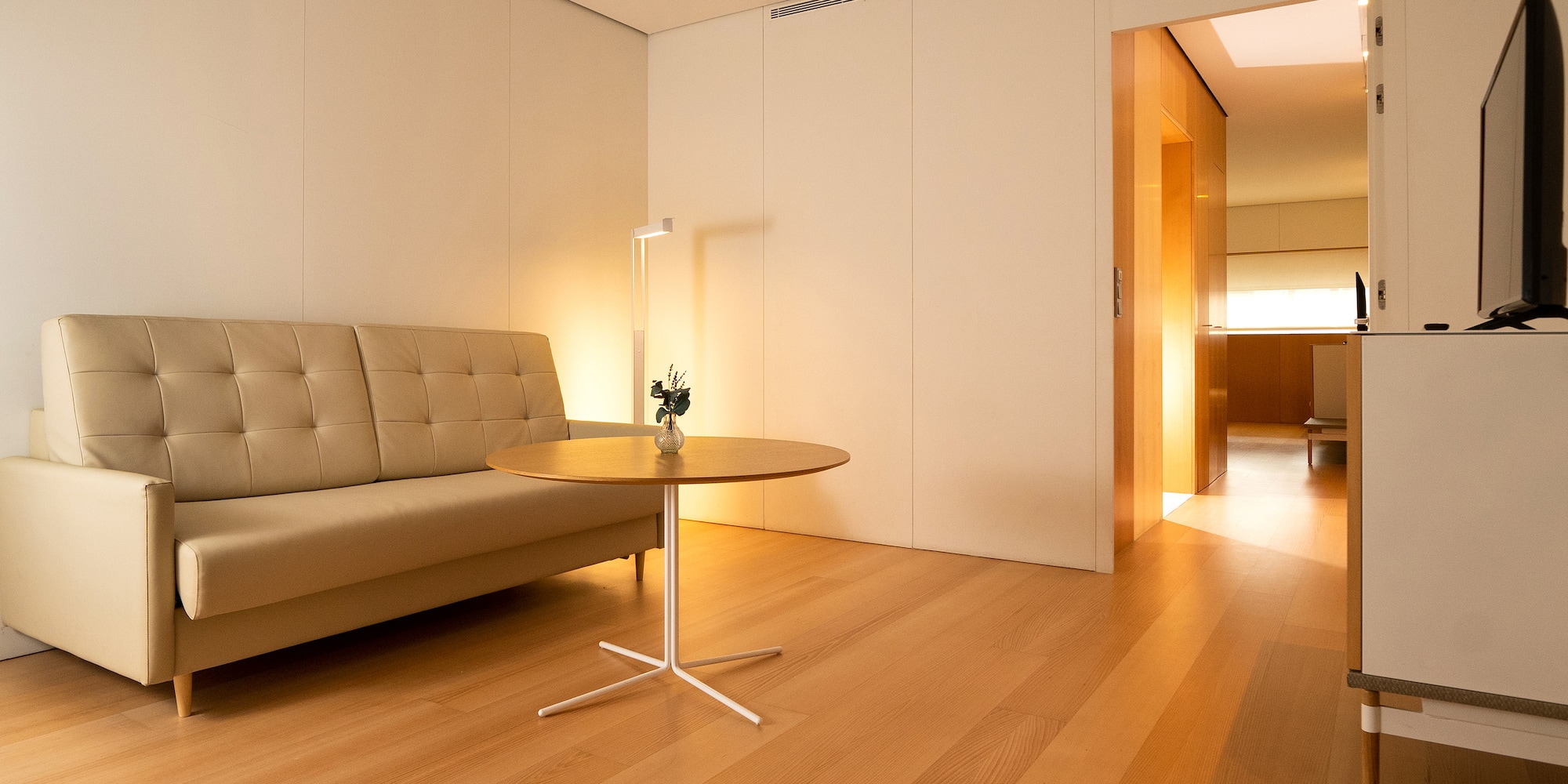 a couch and a table in a room