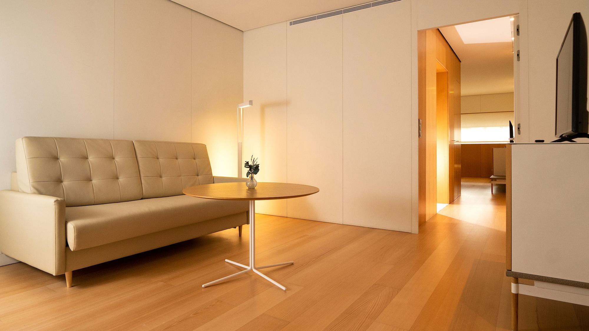 a couch and a table in a room