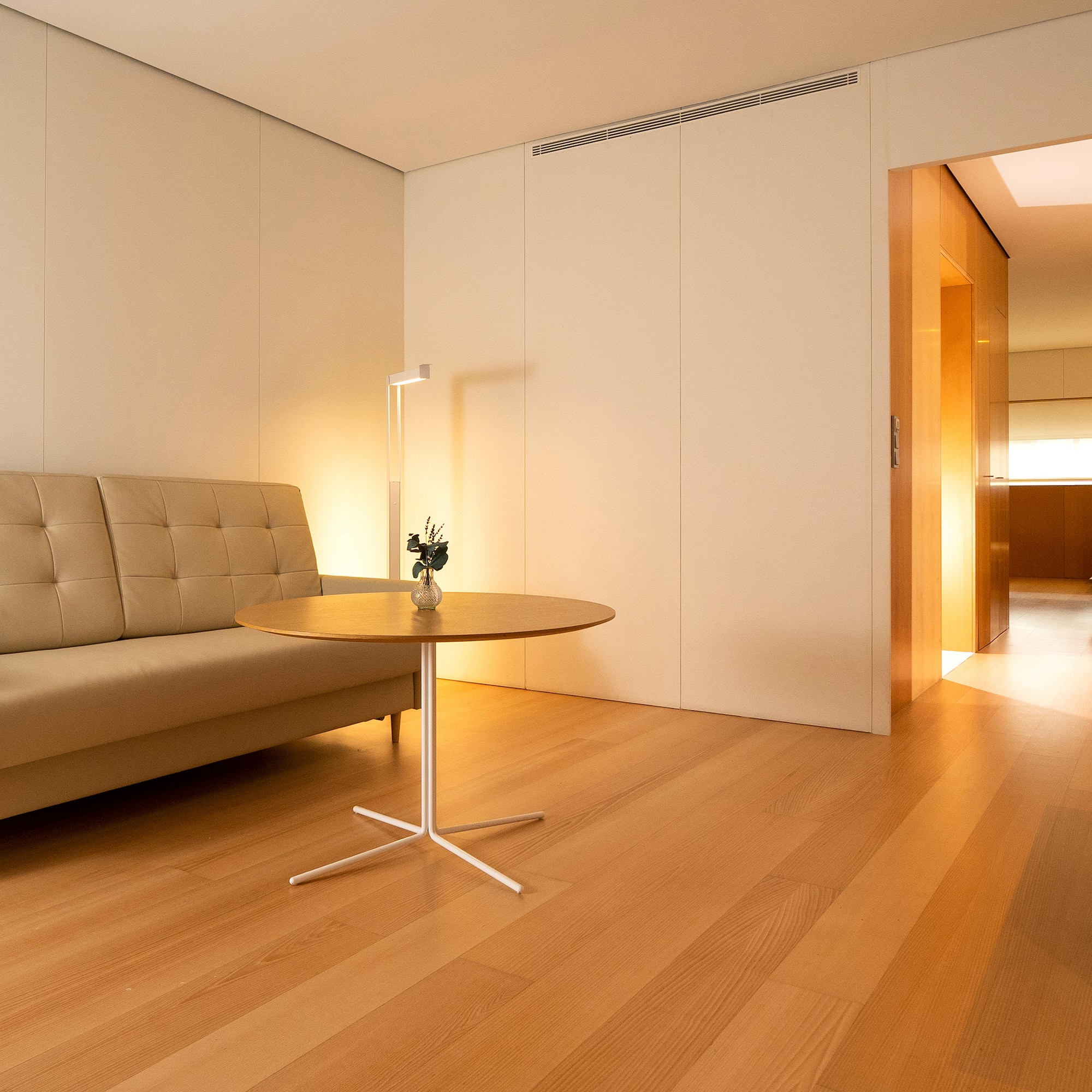 a couch and a table in a room