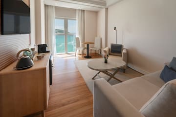 a room with a view of the ocean