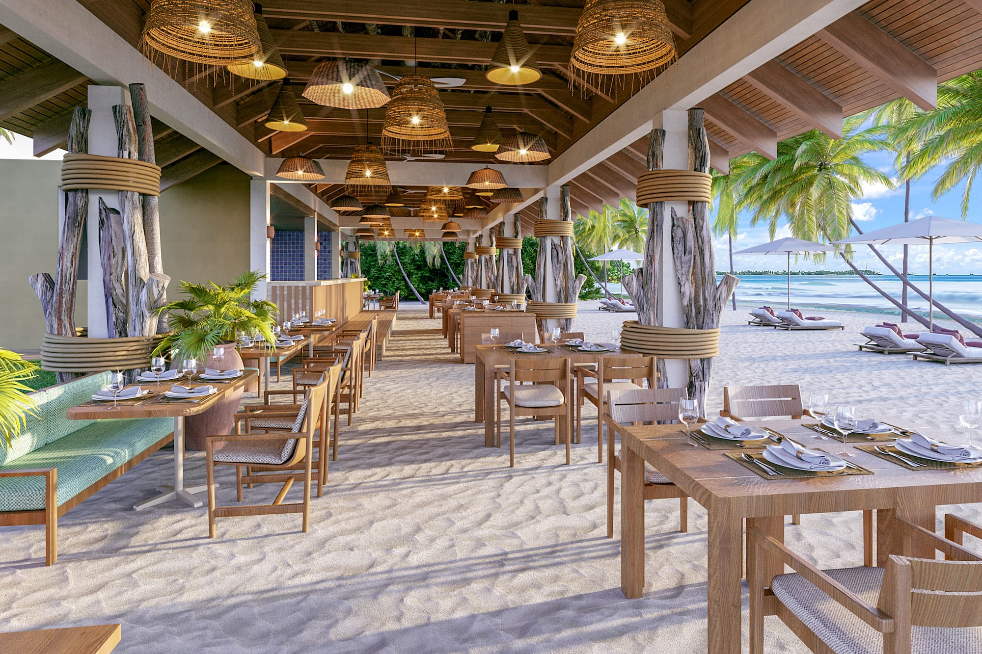 a restaurant on the beach