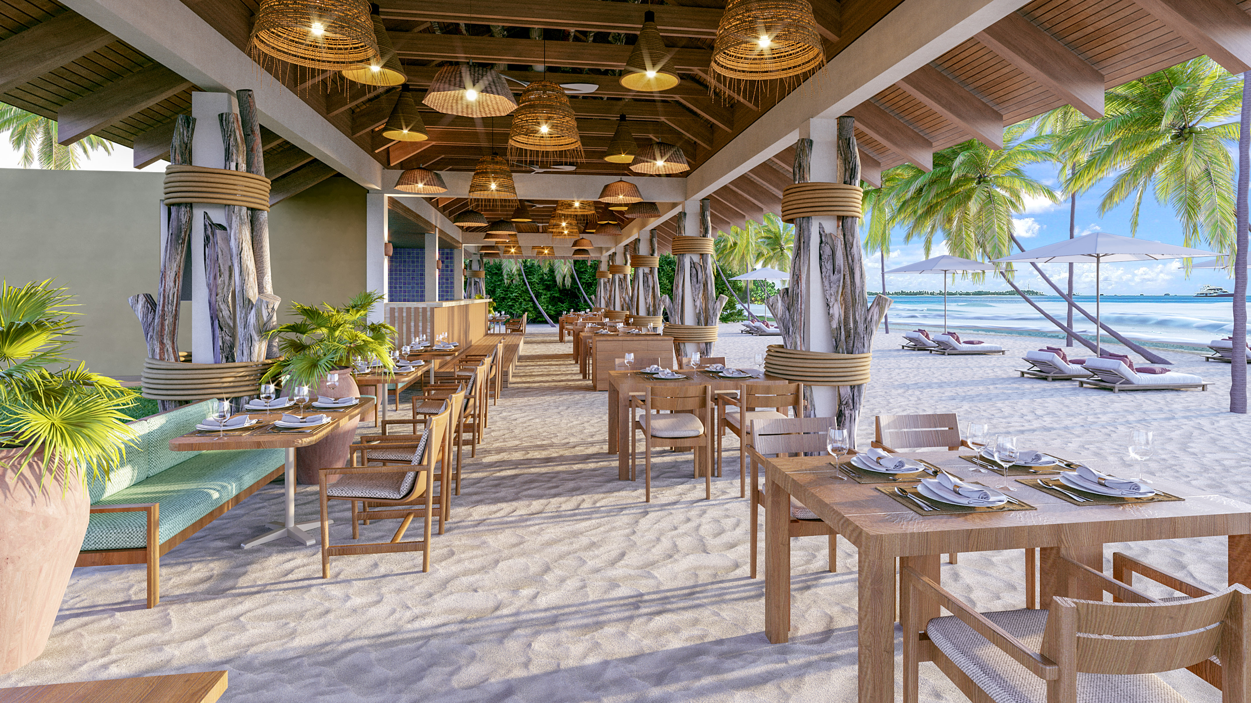 a restaurant on the beach