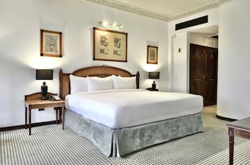a bed in a room