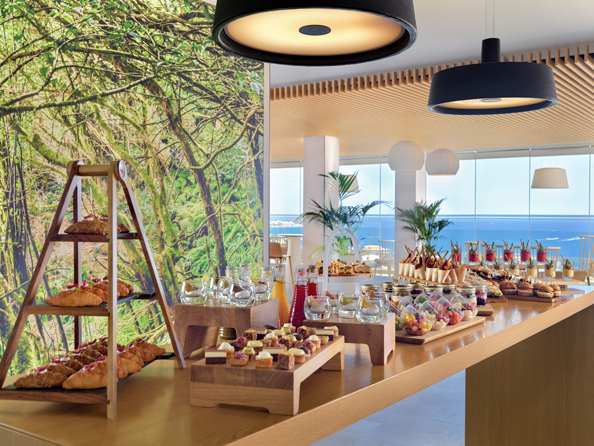 a table with food on it